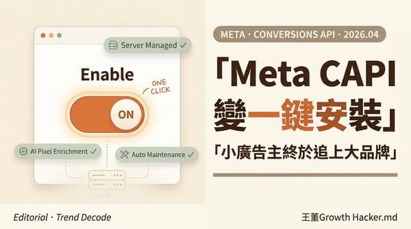 Meta CAPI 一鍵安裝完全指南：小廣告主追上大品牌的 Pixel AI 補強術